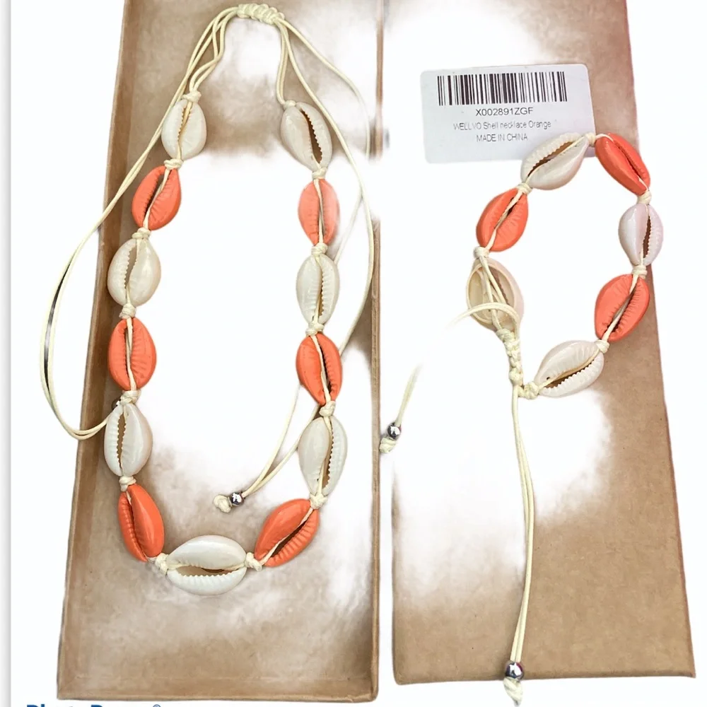 Natural Shell Necklace Bracelet Anklet Set Handmad